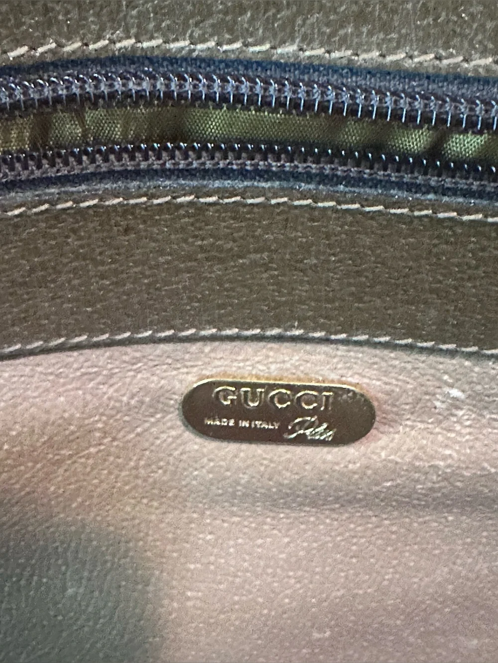 Gucci Plus Brown/Beige Envelope Clutch/Portfolio with Gold-Tone Lock